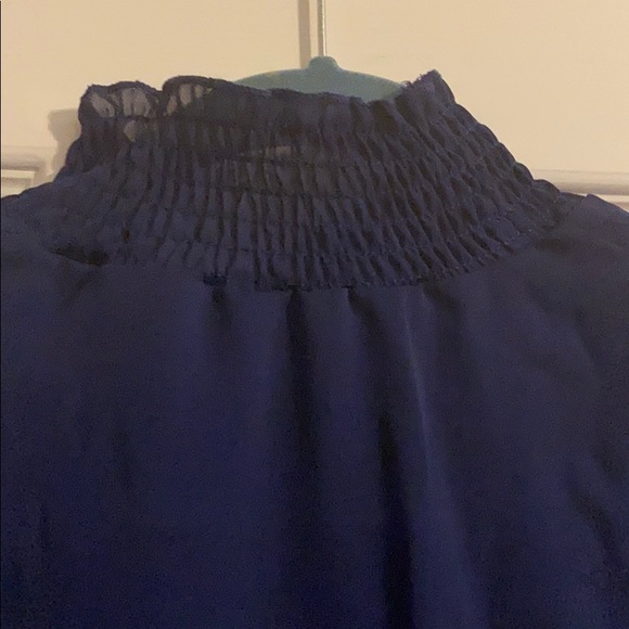 🔴3 for $15🔴SHEIN Blue High Neck Blouse - Picture 3 of 4